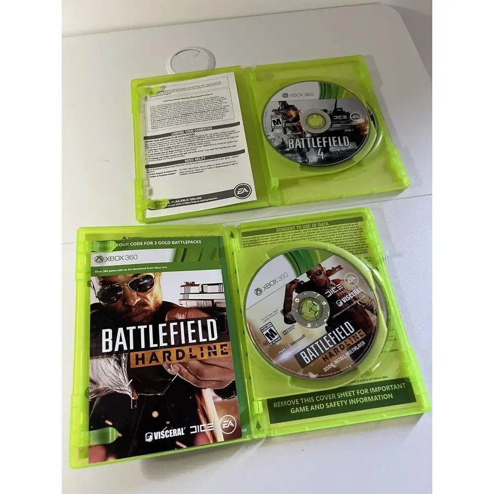 Battlefield Xbox 360 Game Lot of 2. BF 4 And Hardline - Tested Working Complete